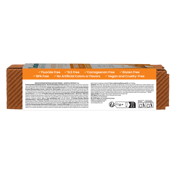 Himalaya Botanique Whitening Antiplaque Toothpaste Turmeric + Coconut Oil 113G