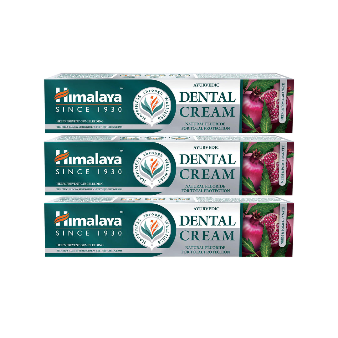 Himalaya Ayurvedic Dental Cream Herbal Toothpaste - Neem & pomegranate - 100g (Pack of 3)
