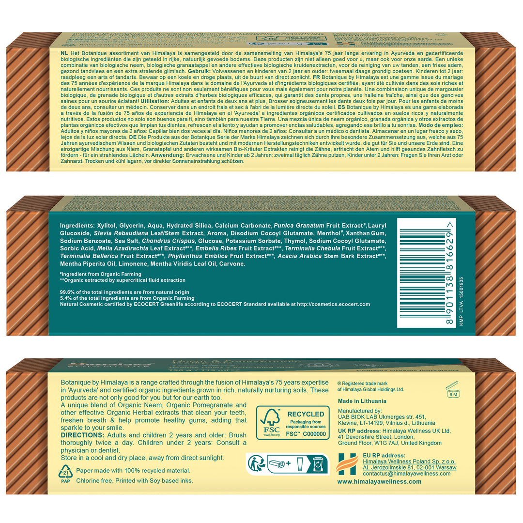 Himalaya Botanique Neem & Pomegranate Toothpaste - 150g
