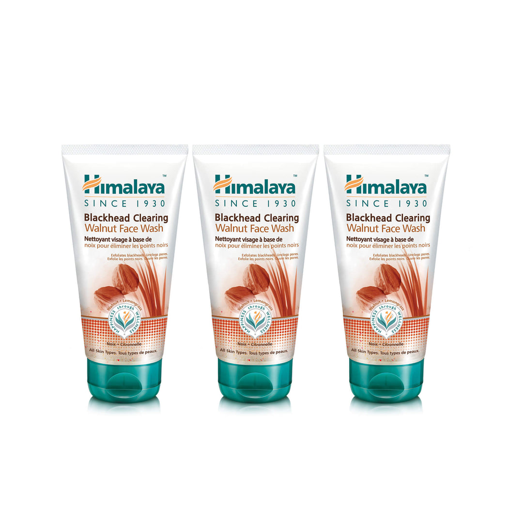 Himalaya Blackhead Clearing Walnut Face Wash - 150ml (Pack of 3)