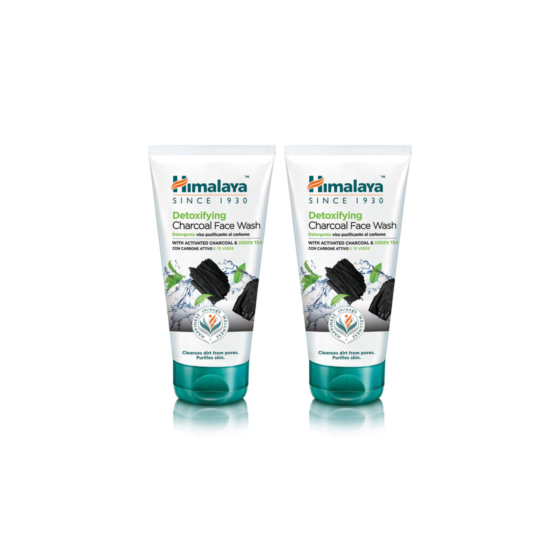 Himalaya Detoxifying Face Wash with Activated Charcoal & Green Tea - 150 ml (Pack of 2)