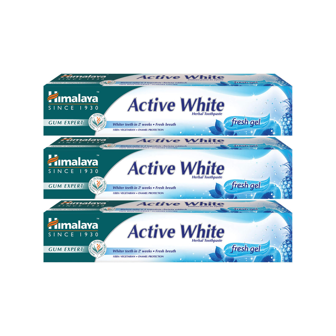 Himalaya Gum Expert Herbal Toothpaste - Active White Fresh Gel - 75ml (Pack of 3)