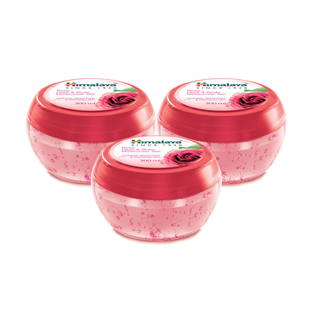 Himalaya Rose Face & Body Moisturizer Gel - 300ml (Pack of 3)