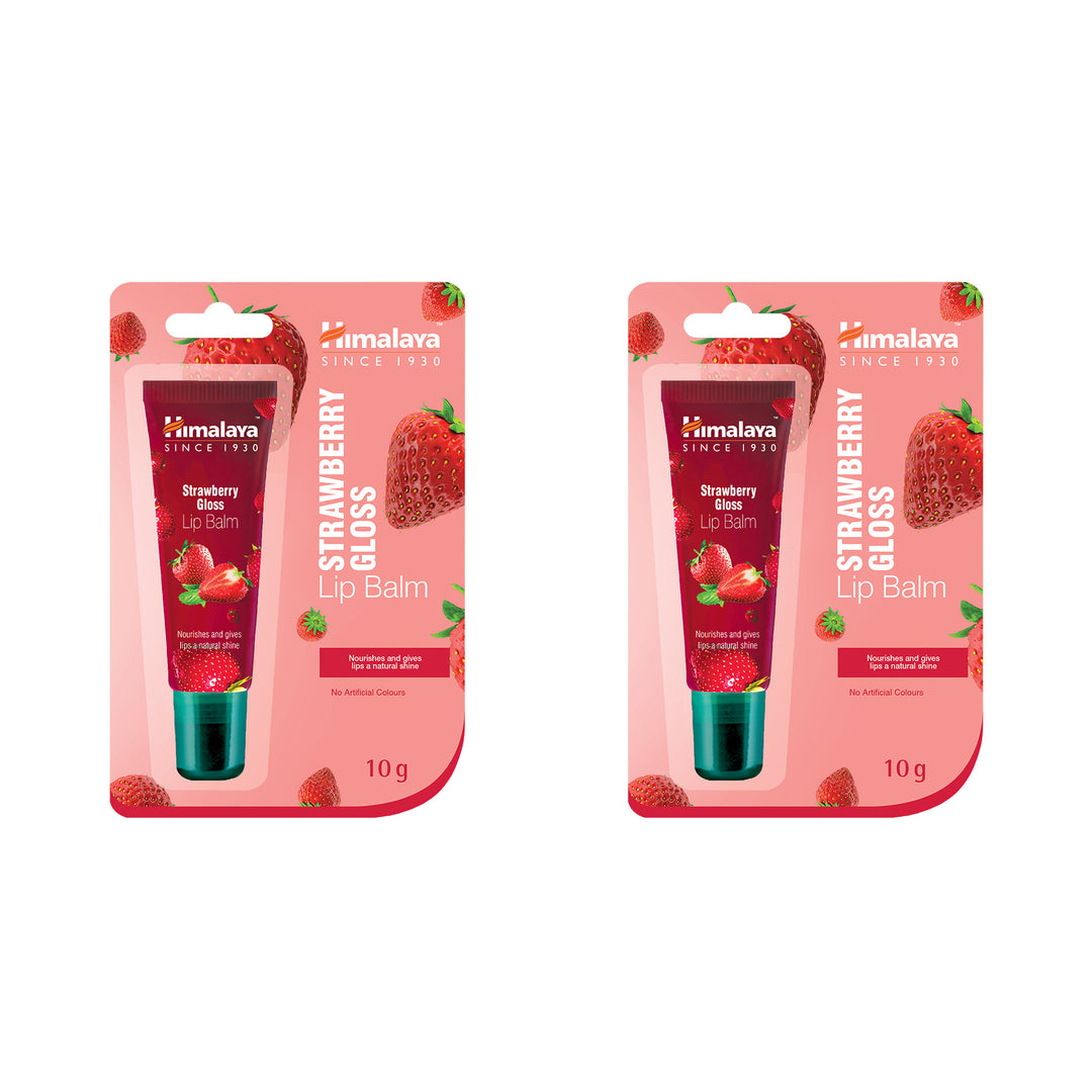 Himalaya Strawberry Gloss Lip Balm - 10g (Pack of 2)