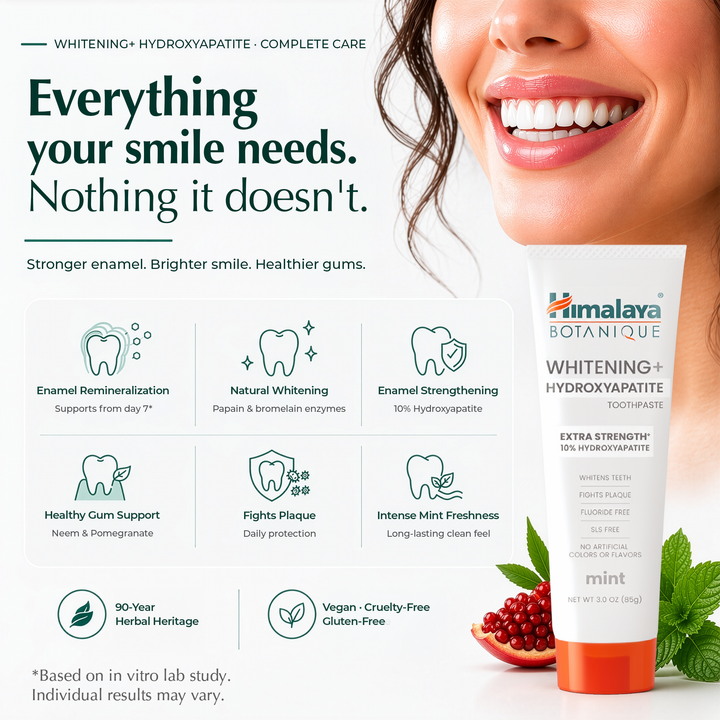 Himalaya Botanique Whitening+ Hydroxyapatite Toothpaste - Extra Strength Mint 80g