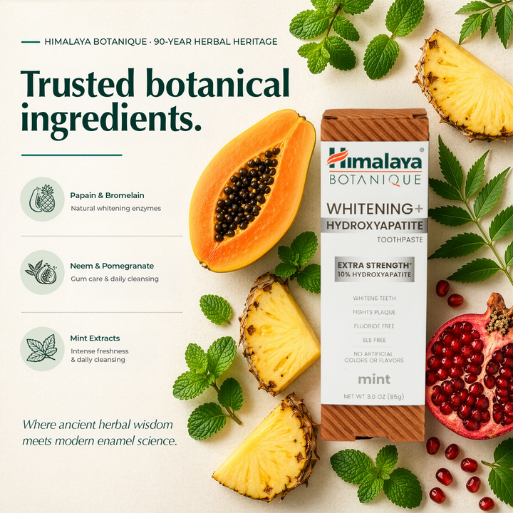 Himalaya Botanique Whitening+ Hydroxyapatite Toothpaste - Extra Strength Mint 80g
