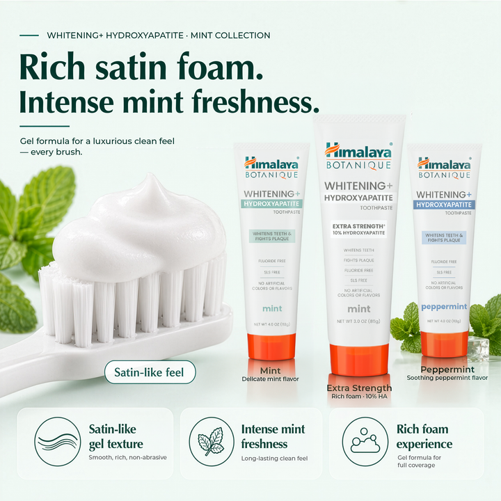 Himalaya Botanique Whitening+ Hydroxyapatite Toothpaste - Extra Strength Mint 80g