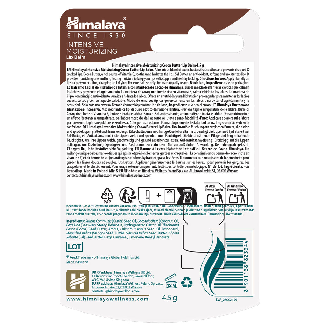 Himalaya Intensive Moisturizing Cocoa Butter Lip Balm - 4.5g
