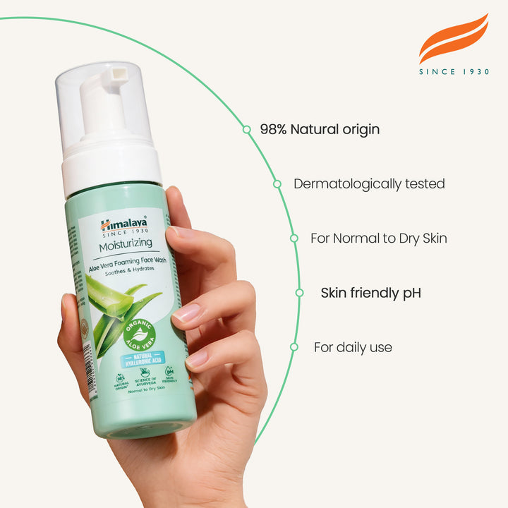 Himalaya Moisturizing Aloe Vera Foaming Face Wash, 150 ml
