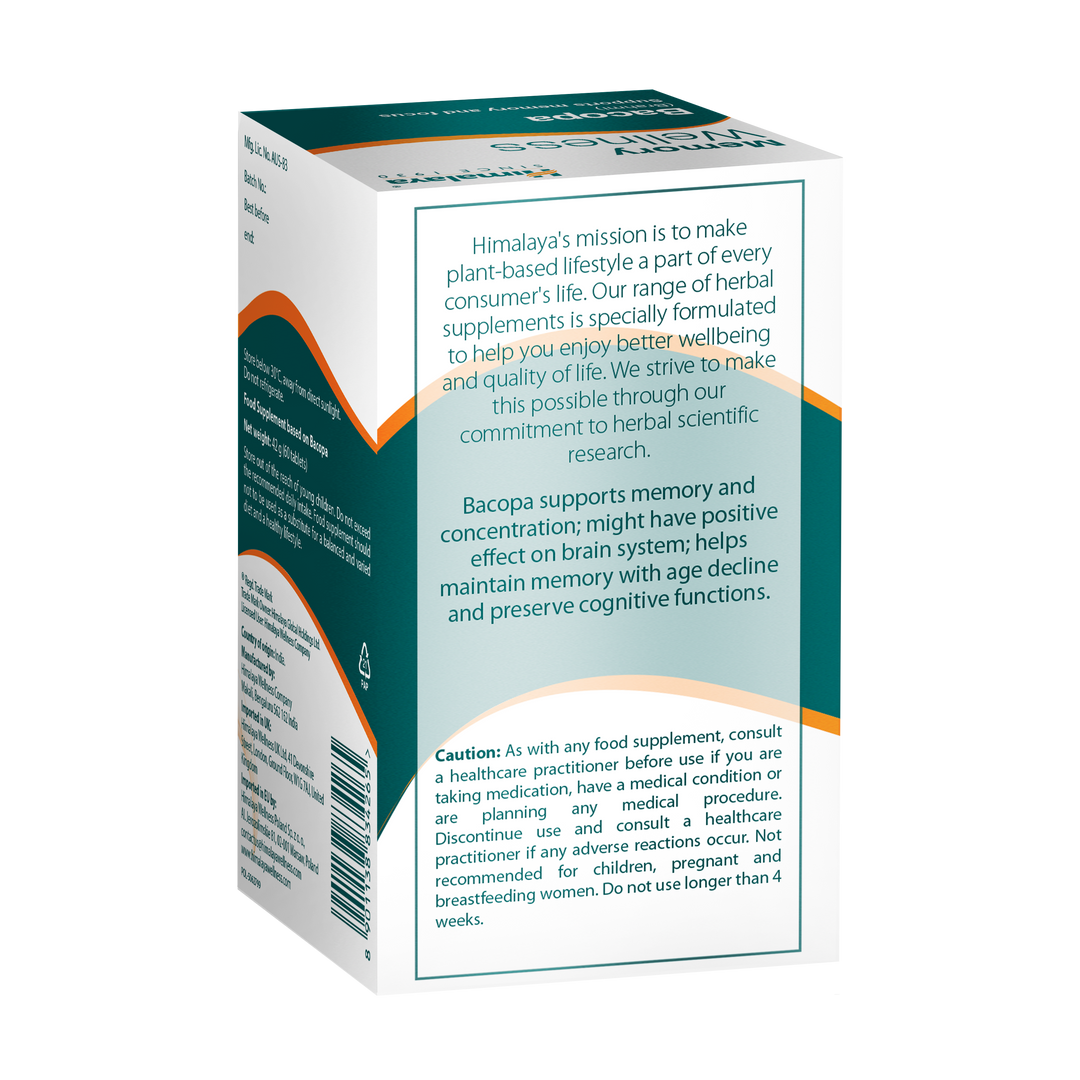 Himalaya Memory Wellness Focus Bacopa (Brahmi) - 60 Tablets