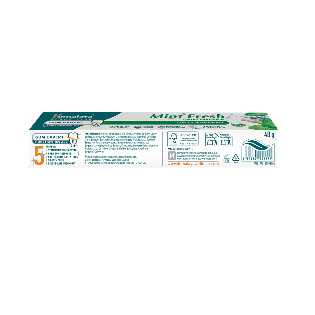 Himalaya Gum Expert Herbal Toothpaste - Mint Fresh - Travel pack 40g