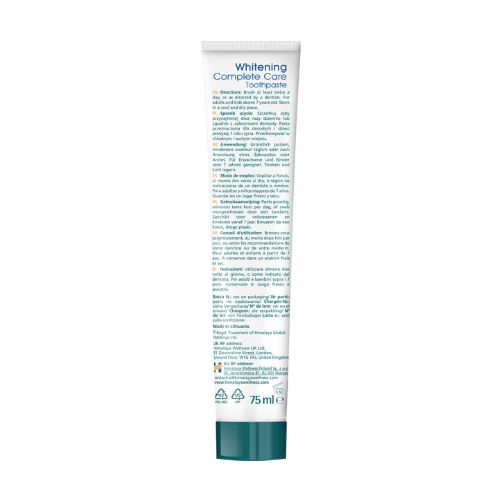 Himalaya Botanique Whitening Complete Care Toothpaste - Peppermint 75 ml