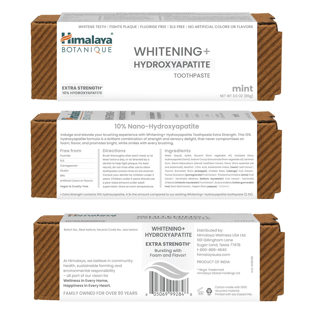 Himalaya Botanique Whitening+ Hydroxyapatite Toothpaste - Extra Strength Mint 80g