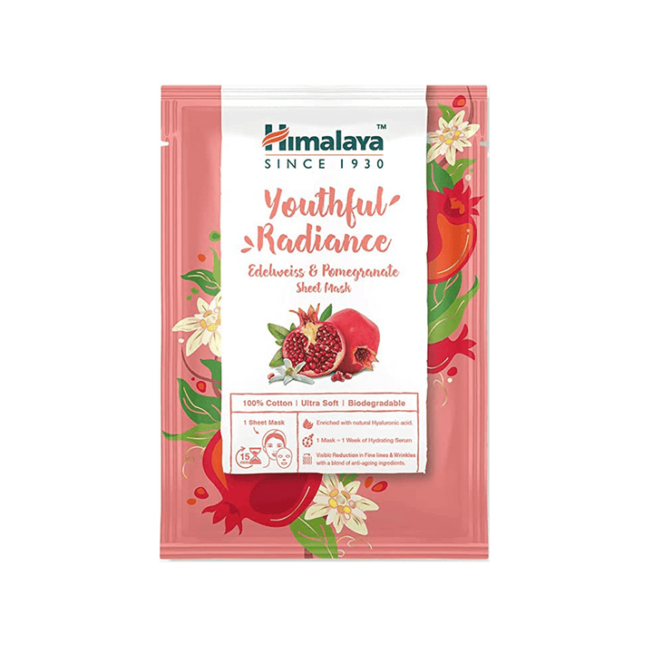 🎁 Himalaya Youthful Radiance Edelweiss & Pomegranate Sheet Mask - 30ml (100% off)